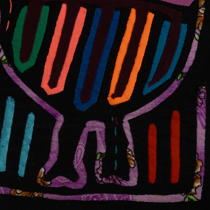 Vintage Black And Purple Bird Mola