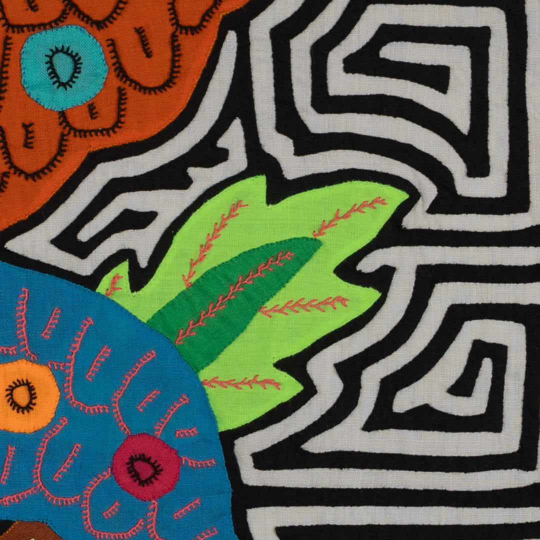 Fantasy Blue Orange And Yellow Happy Butterfly Mola