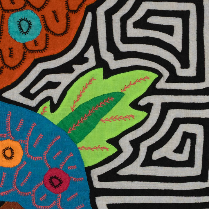 Fantasy Blue Orange And Yellow Happy Butterfly Mola