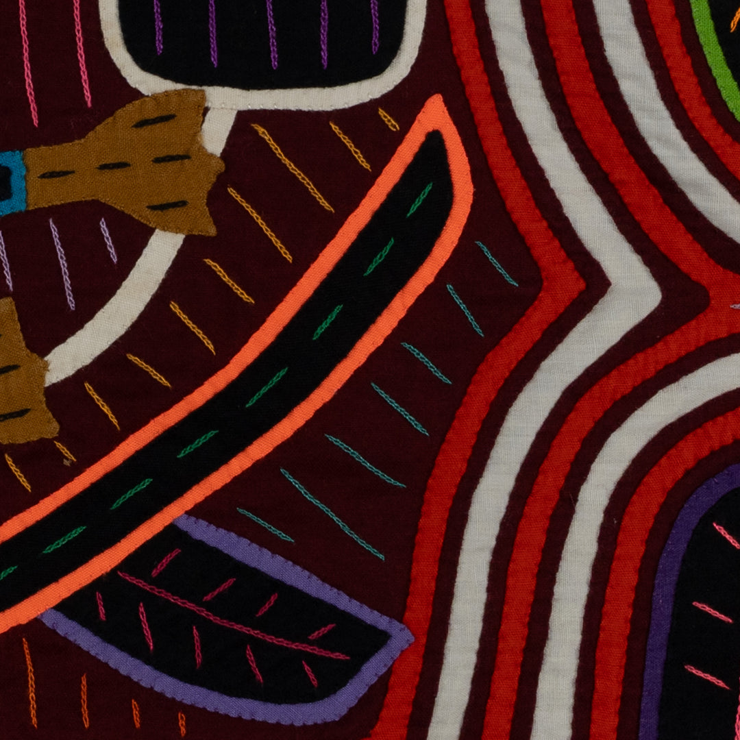 Classic Orange And White Lady In Her Garden Mola