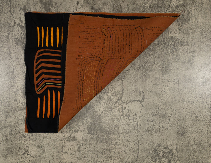 Traditional Beady-Eyed Black And Gold Crab Mola