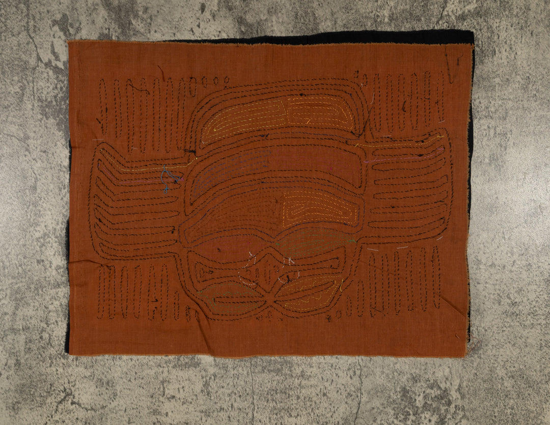 Traditional Beady-Eyed Black And Gold Crab Mola