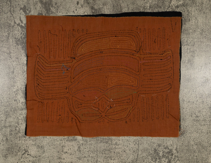 Traditional Beady-Eyed Black And Gold Crab Mola