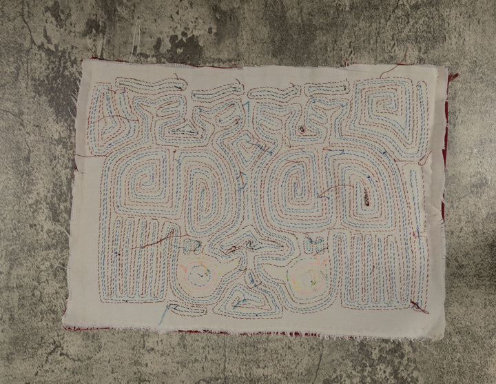 Classic Maroon Blue And White Optical Illusion Bird Mola