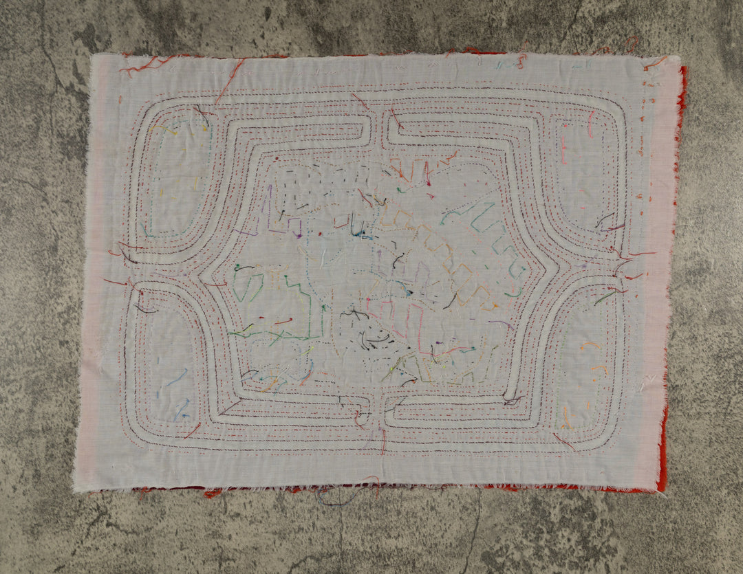 Classic Orange And White Lady In Her Garden Mola