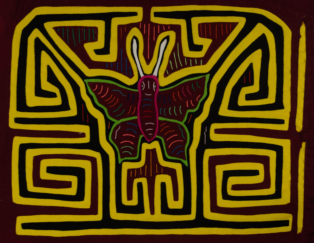 Classic Burgundy And Yellow Butterfly Mola