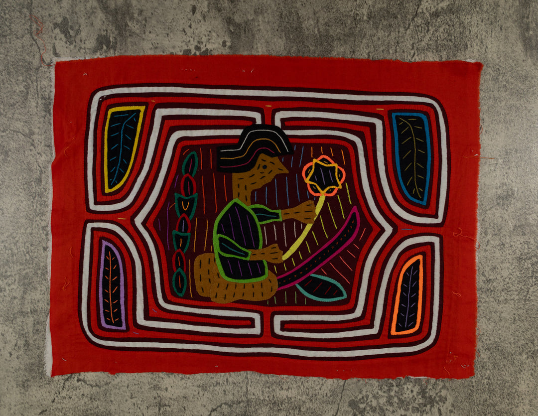 Classic Orange And White Lady In Her Garden Mola