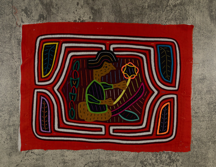 Classic Orange And White Lady In Her Garden Mola