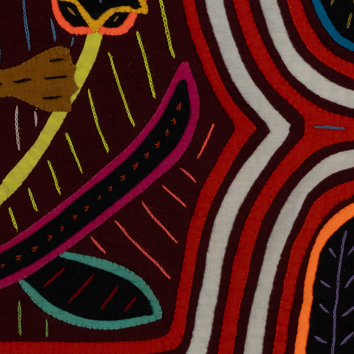 Classic Orange And White Lady In Her Garden Mola