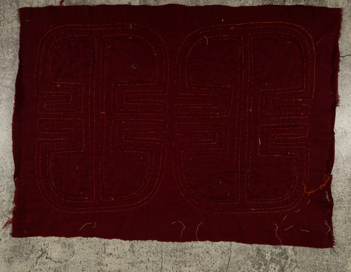 Traditional Burgundy And Orange Stars Galore Mola