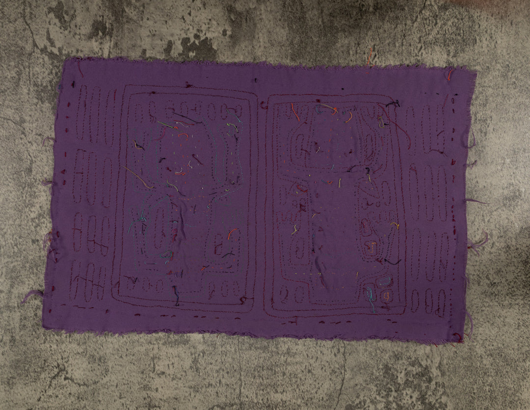 Classic Maroon And Purple Kitty Cat Jaguar Mola