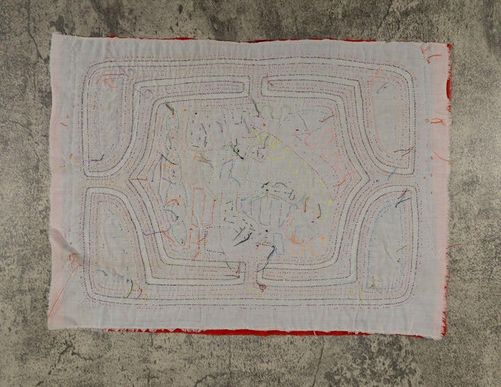 Classic Orange And White Lady In Her Garden Mola