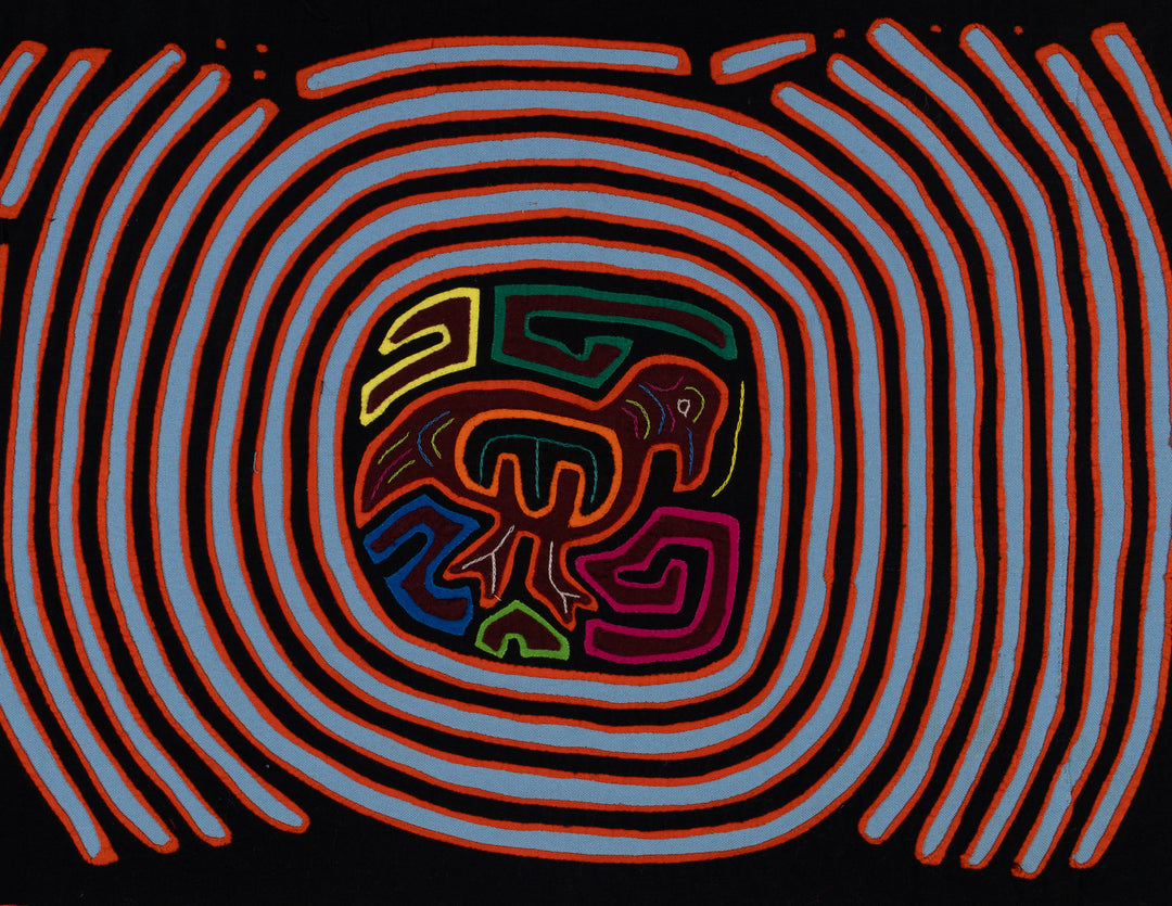 Traditional Orange And Blue Maze Mola