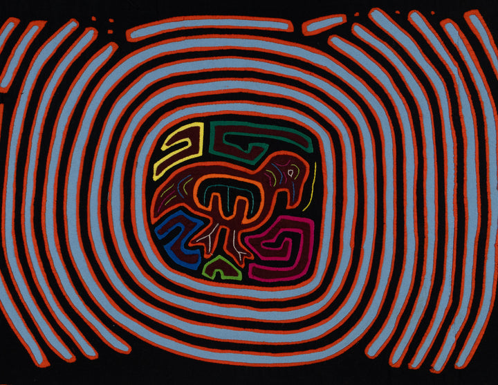 Traditional Orange And Blue Maze Mola