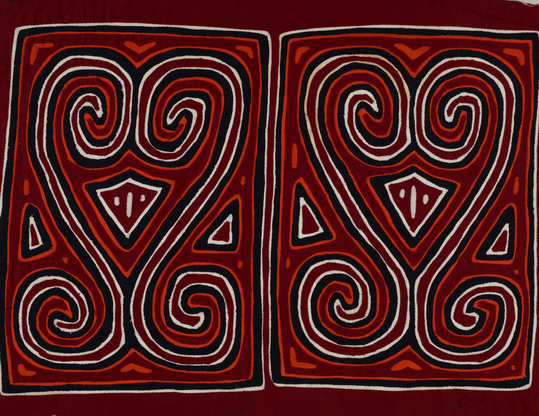 Traditional Burgundy Black And White Fancy Sister Mola