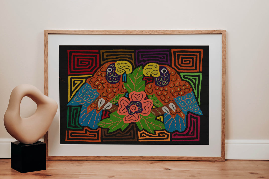 Orange And Blue Tropical Parrot Pair Mola