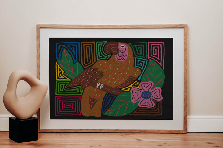 Fantasy Pink And Brown Parrot Bird Mola