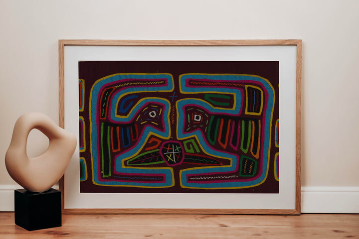 Maroon And Turquoise Optical Illusion Mola