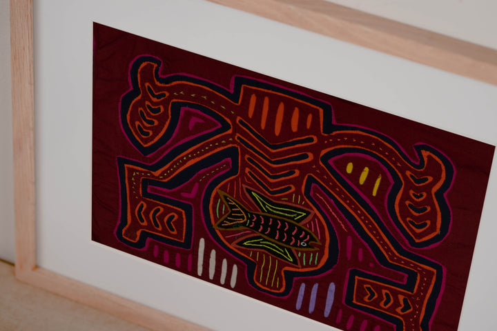 Traditional Red Orange And Black Classic Design Mola