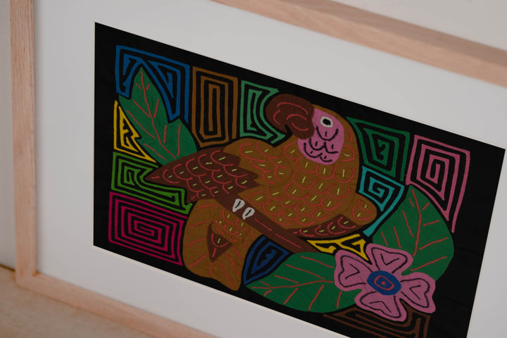 Fantasy Pink And Brown Parrot Bird Mola