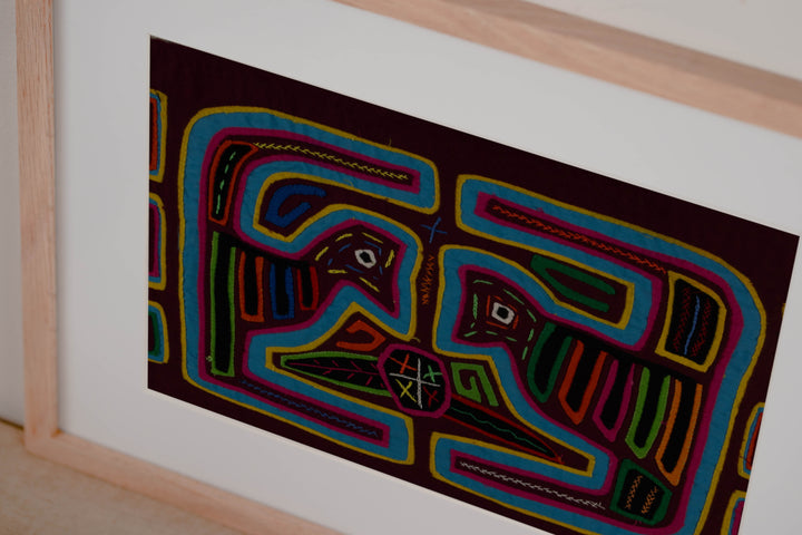 Maroon And Turquoise Optical Illusion Mola