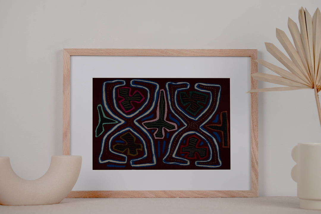 Traditional Maroon Blue And White Calisthenics Mola