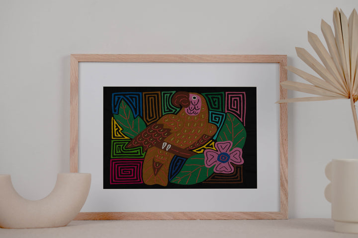 Fantasy Pink And Brown Parrot Bird Mola