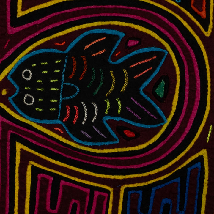 Classic Maroon Pink and Yellow Fish Mola