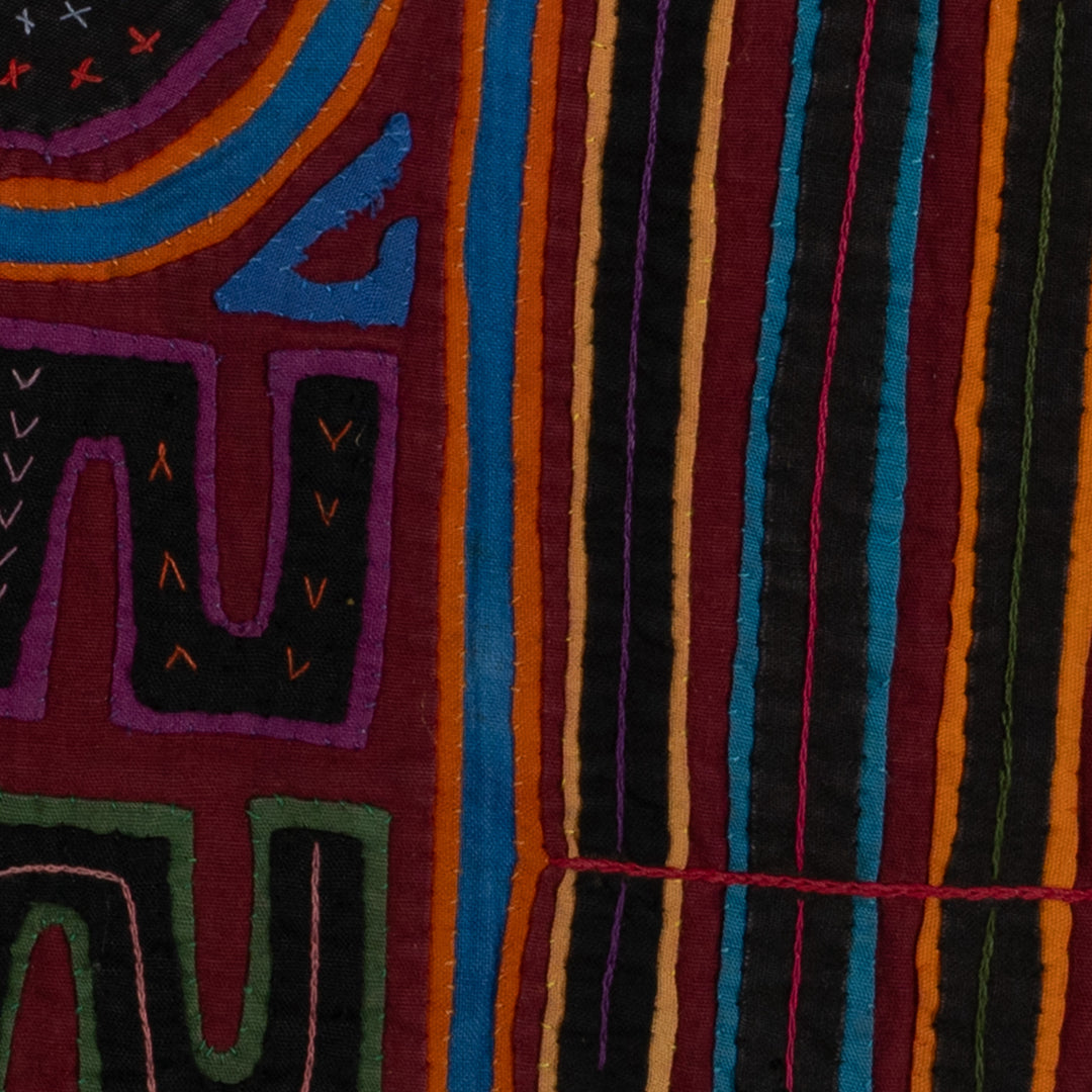 Traditional Burgundy Maracas And Flute Mola