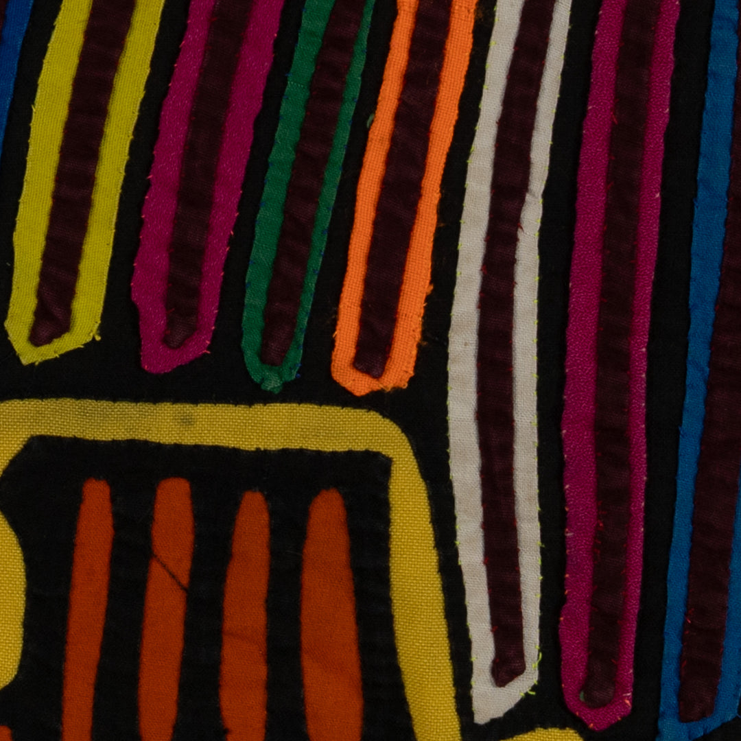 Traditional Rainbow Color Bird In Flight Mola