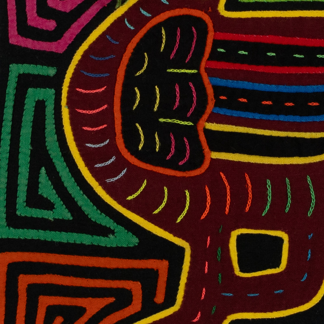 Traditional Black Blue And Red Barnyard Leader Mola