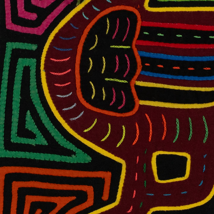 Traditional Black Blue And Red Barnyard Leader Mola