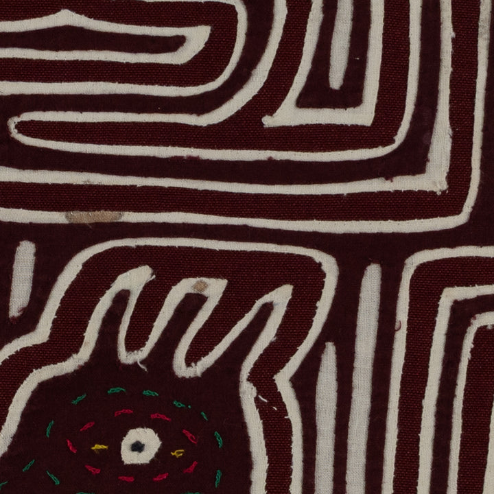 Burgundy And White Bird Head Mola