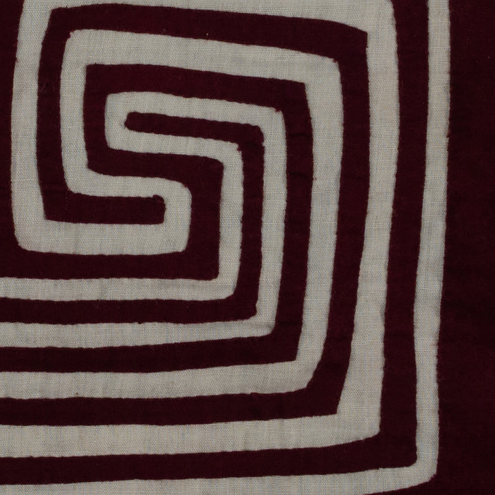 Traditional Burgundy And White Smiley Face Flower Mola