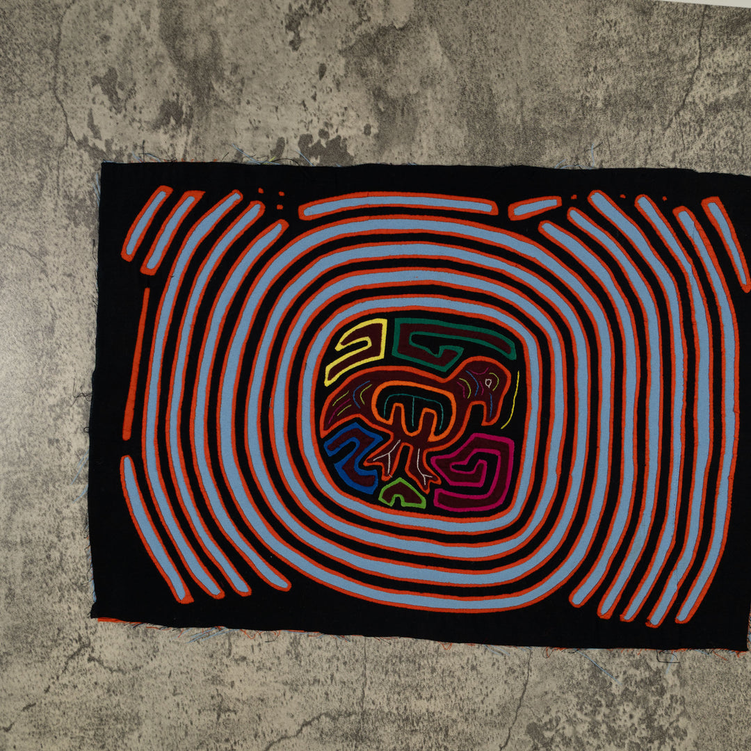 Traditional Orange And Blue Maze Mola