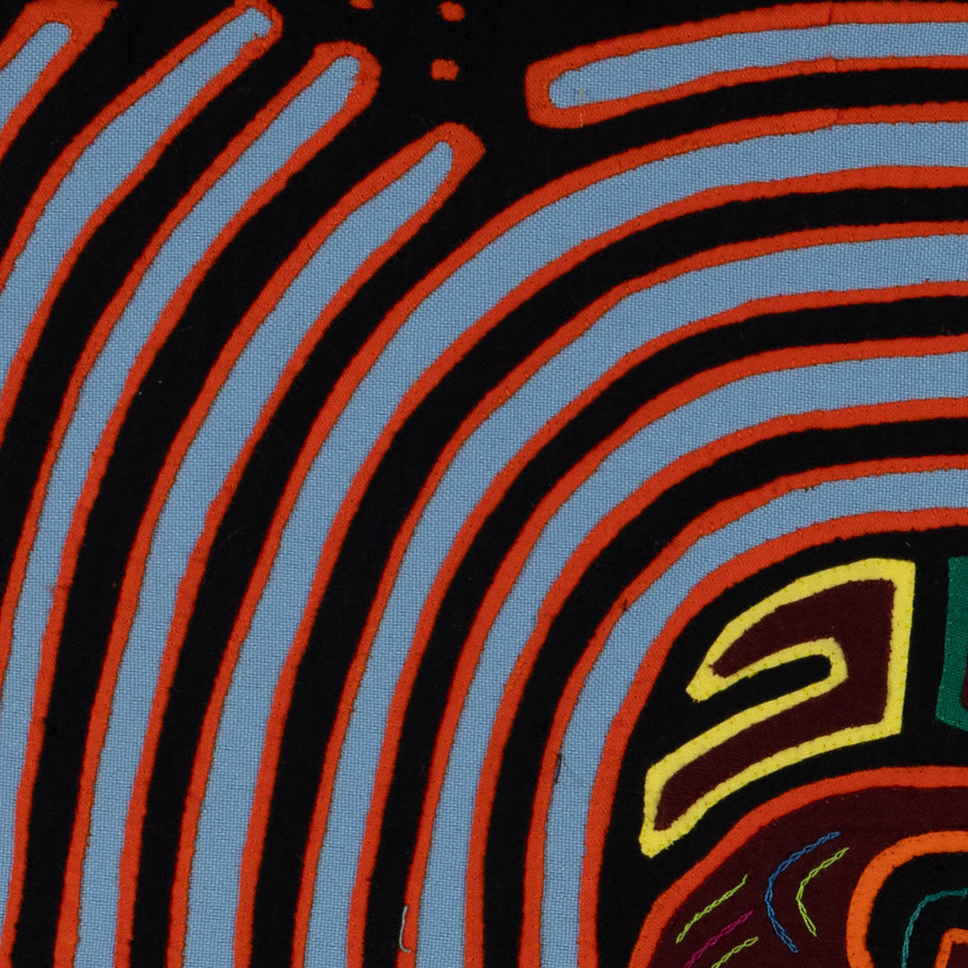 Traditional Orange And Blue Maze Mola