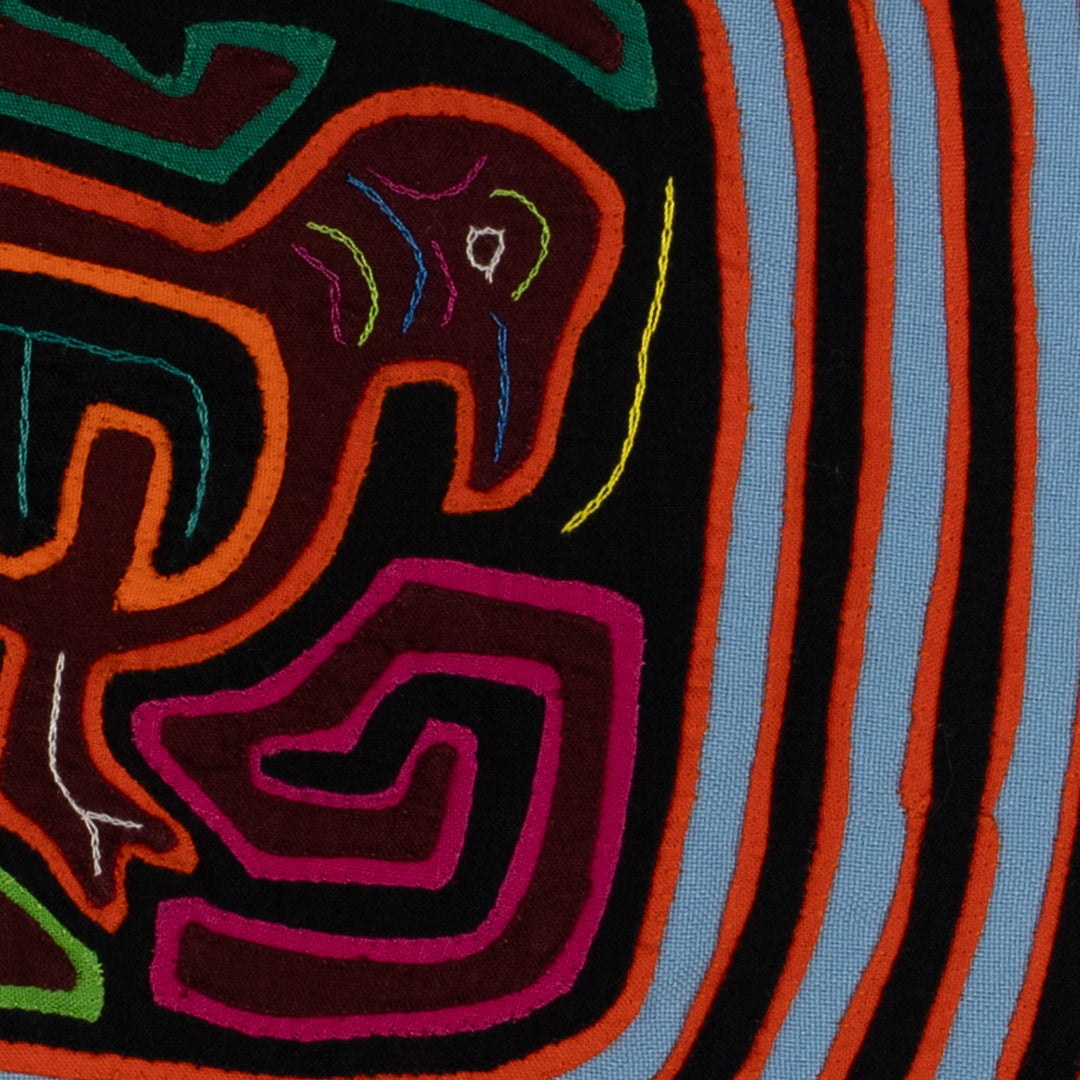 Traditional Orange And Blue Maze Mola