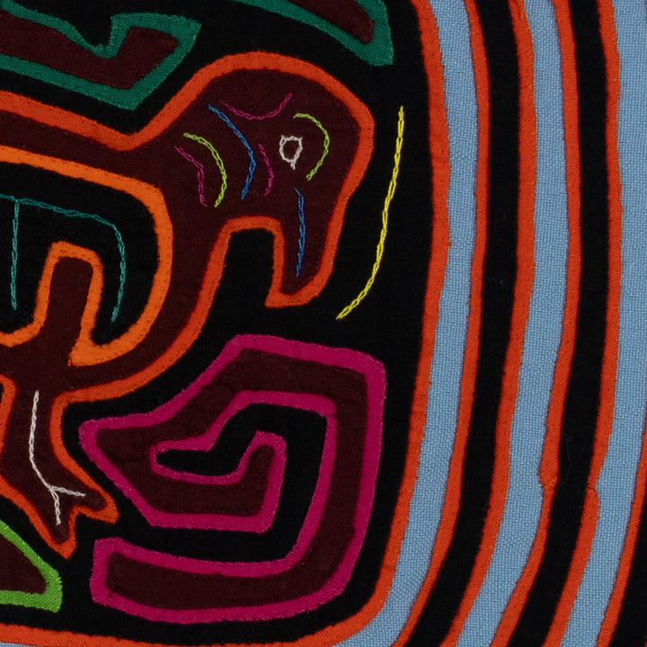 Traditional Orange And Blue Maze Mola