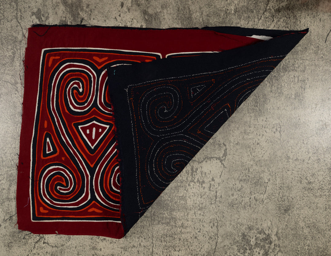 Traditional Burgundy Black And White Fancy Sister Mola