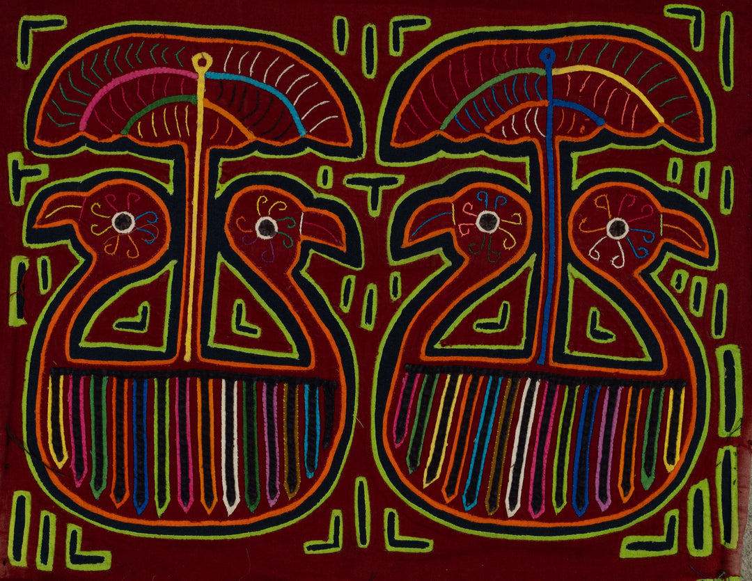 Traditional Multi-Color Duck Under Mushroom Mola