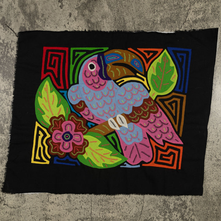 Fantasy Pink Gray And Green Toucan Parrot Bird Mola