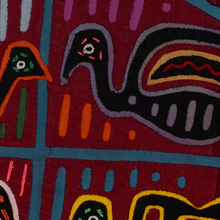 Traditional Burgundy And Blue Two-Head Worm Mola