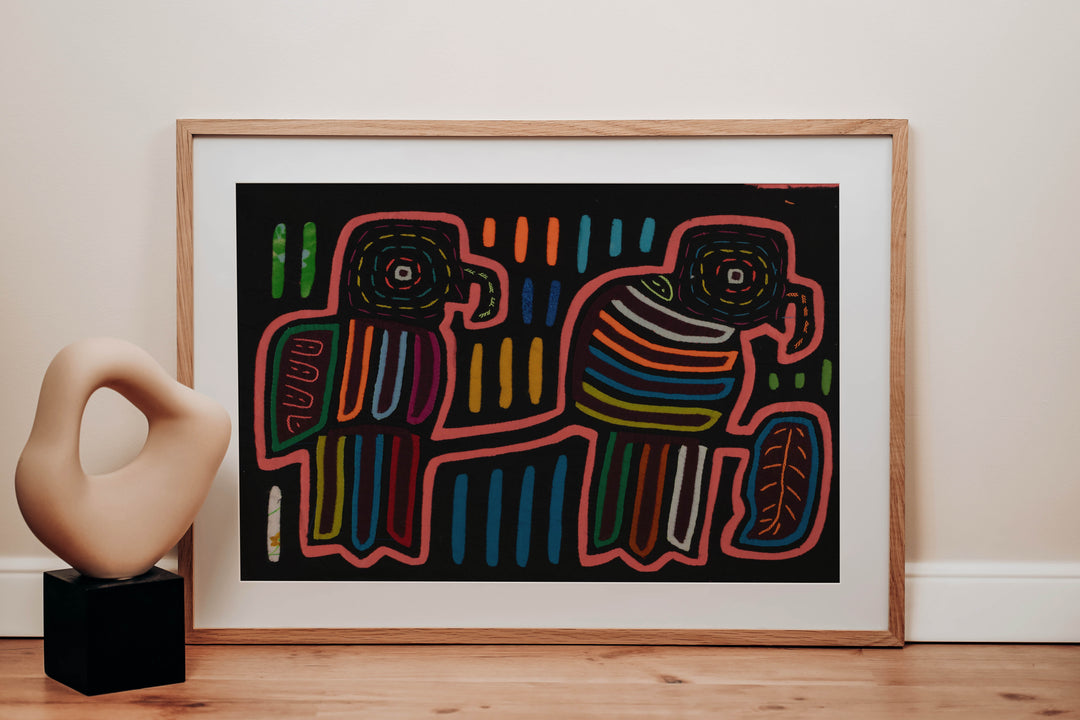 Classic Black And Peach Family Dispute Mola