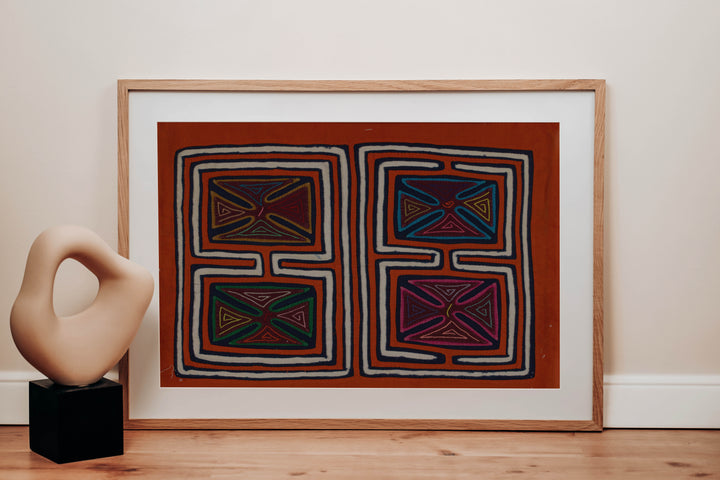 Orange And White Squares Of Life Mola