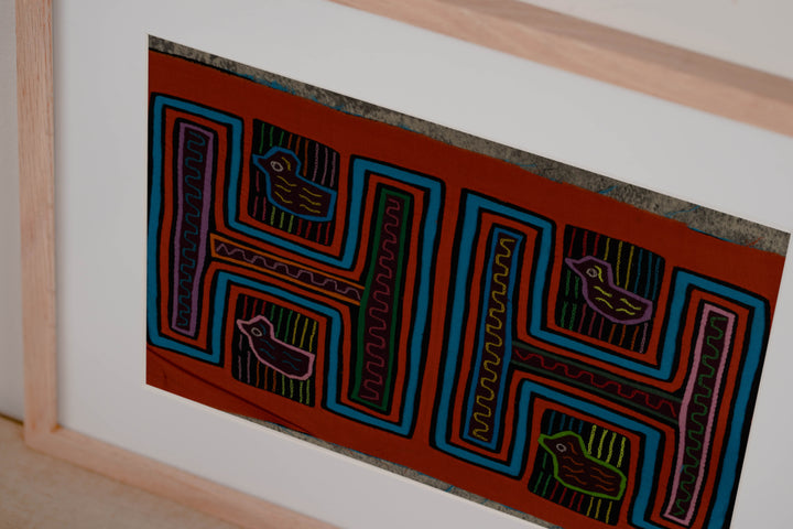 Traditional Orange And Turquoise Bathtub Ducky Mola