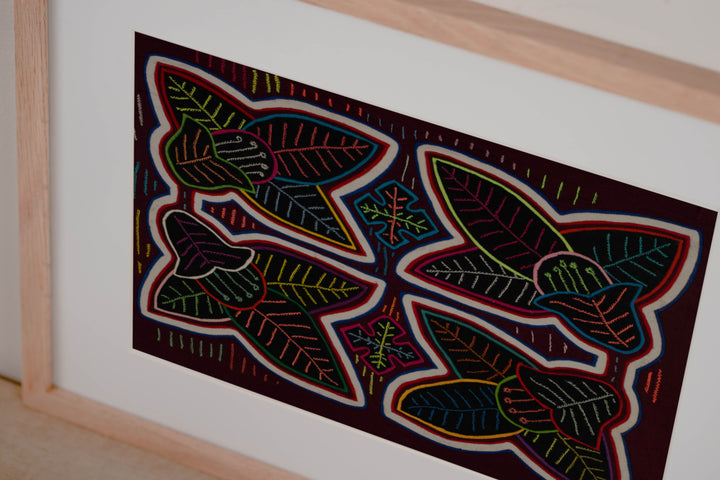 Traditional Maroon And White Floral Flower Mola