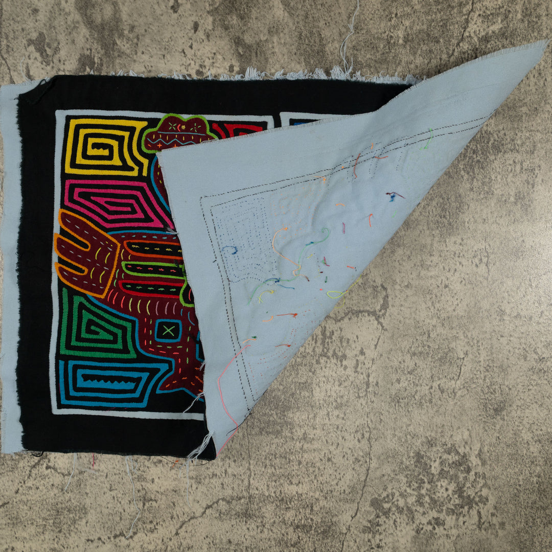 Traditional Black Blue And Red Barnyard Leader Mola