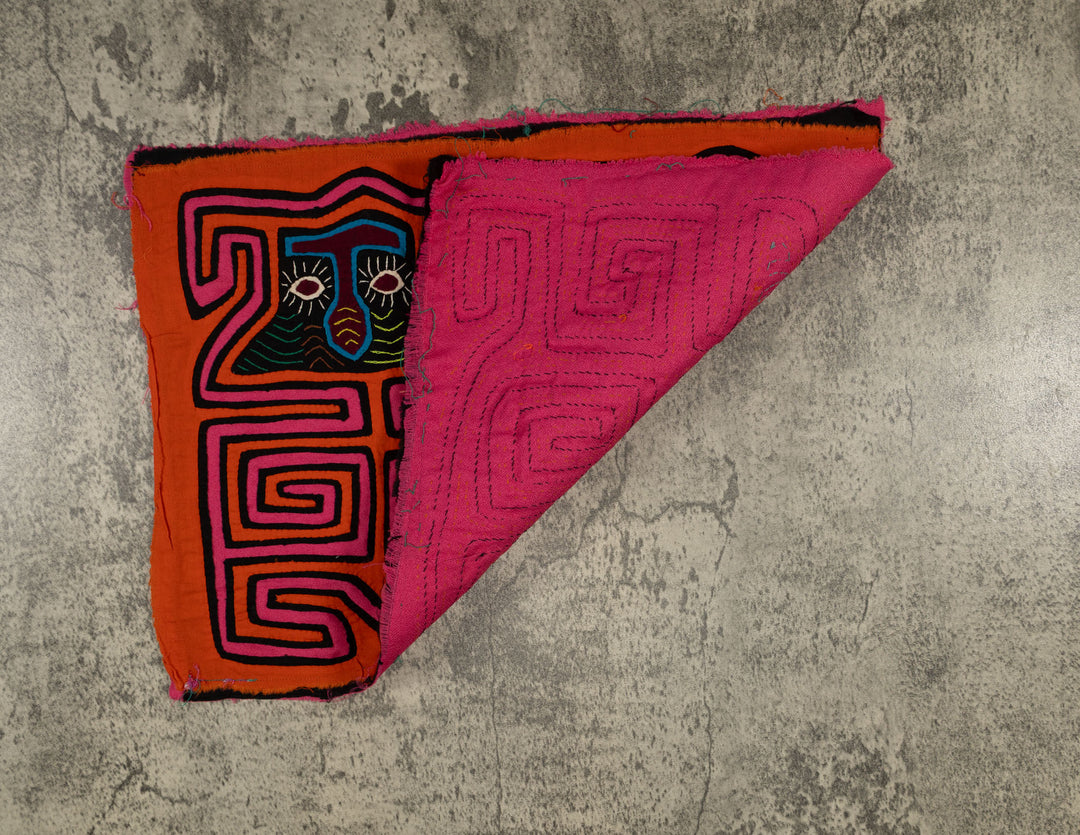 Traditional Orange And Pink Big Cheek Mola
