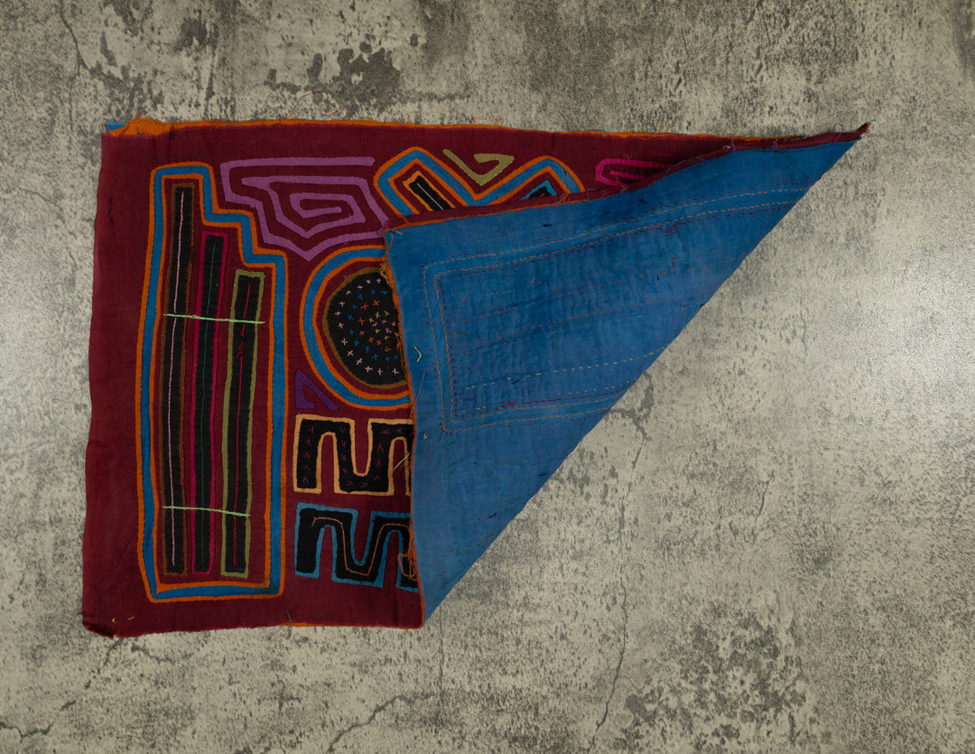 Traditional Burgundy Maracas And Flute Mola