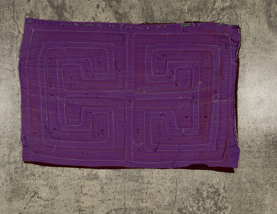 Traditional Purple Orange And White Classic Design Mola